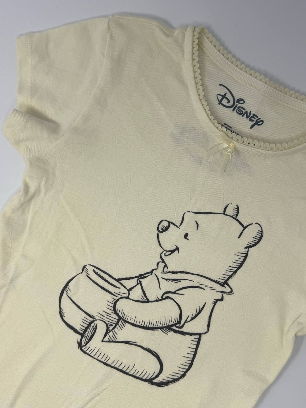 NWOT Disney Winnie the Pooh Graphic PJ Shirt Butter Yellow Adult Women's Size XS